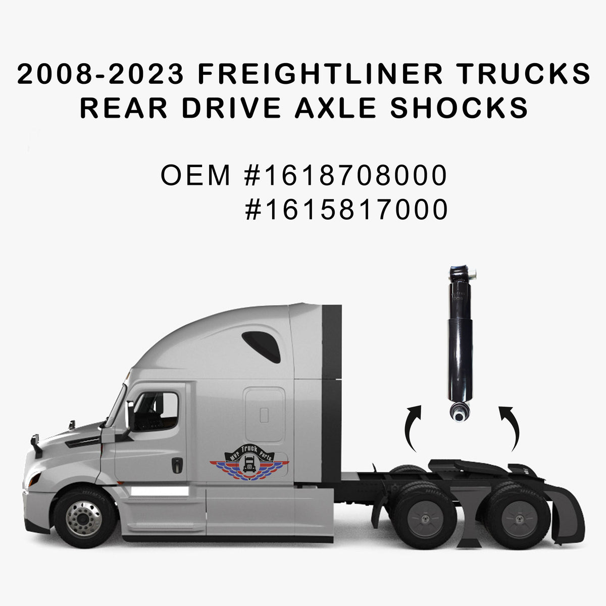 Rear axle shock absorber 85724 for Freightliner Cascadia