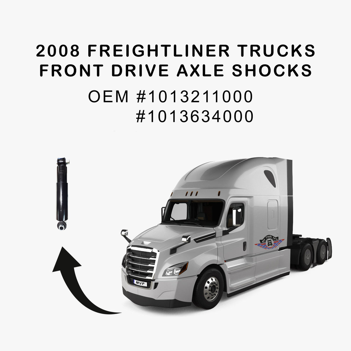 Steer axle shock absorber 85918 for Freightliner