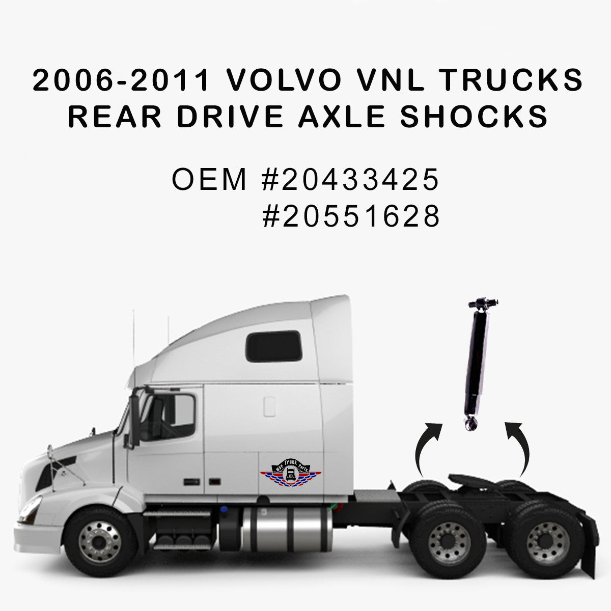 Shock absorber 85066 for Mack and Volvo VNL rear axle applications