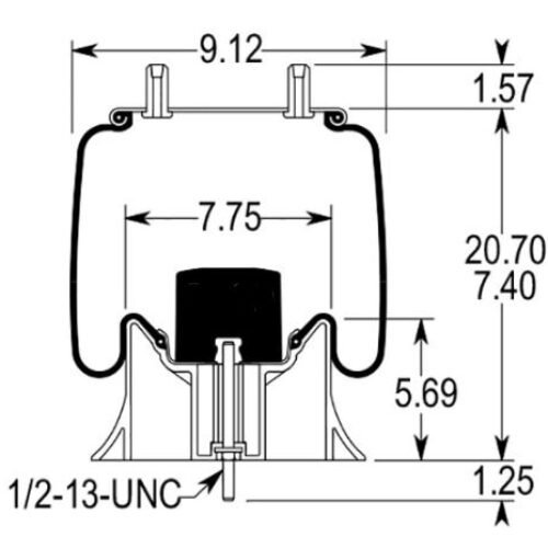 TPD 9626 – Air Spring/Bag Replaces W01-358-9626 Hendrickson S-23720 C-23720