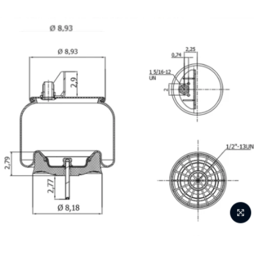 TPD 9622 – Air Springs Kenworth Replaces Firestone W01 358 9622/ K-303-19/22 , 1R11-221