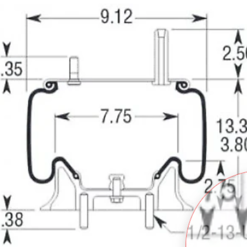 TPD 9422 – Air Springs Kenworth Replaces Firestone W01-358-9422 K303-6 / K303-14&15