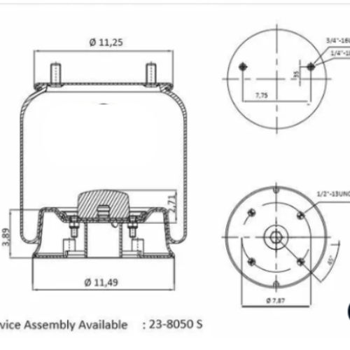 TPD 8050 –  Airsprings Replaces Firestone W01-358-8050/ Hendrickson S-4771